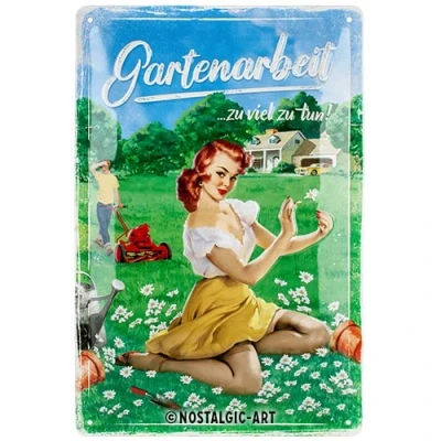 Abbildung von Nostalgic Art Retro Blechschild, 20 x 30 cm, Gartenarbeit Geschenk Idee für Garten Freunde, aus Metall, Vintage Design mit Spruch