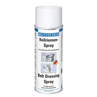 Abbildung von WEICON Schmierfett Keilriemen Spray, transparente Riemenbeschichtung, 400 ml, verlängert die Lebensdauer von Antriebsriemen unterschiedlichster Art