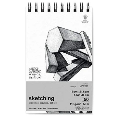 Abbildung von Winsor &amp; Newton 6672005 Skizzenblock mit Spiralbindung, 50 Blatt Zeichen und Skizzenpapier, extra weiß in Künstlerqualität 14 x 21,6 cm