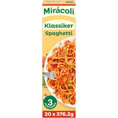 Abbildung von MIRÁCOLI Fertiggerichte Klassiker Spaghetti, 3 Portionen, 20 Packungen (20 x 376,2g)
