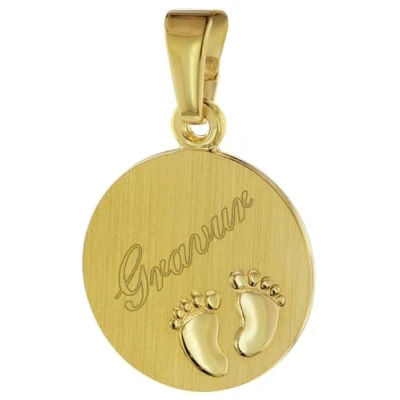 Abbildung von trendor 08307 Gravur Anhänger Gold 333 / 8K Gravurplatte mit Babyfüßen