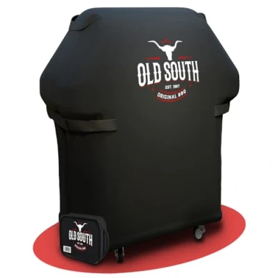 Abbildung von Old South Grillabdeckung Wetterfest Grill Abdeckhaube für Weber, Napoleon, Brinkmann, Char Broil Gasgrill BBQ Cover Schwarz (80 x 70 115 cm)