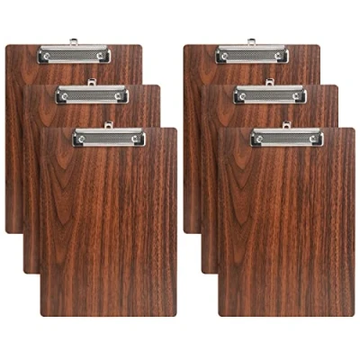 Abbildung von Klemmbrett Holz A5,6 Stück Schreibbrett Klemmbretter mit Metalklemme, Schreibplatte Clipboard Zwischenablage