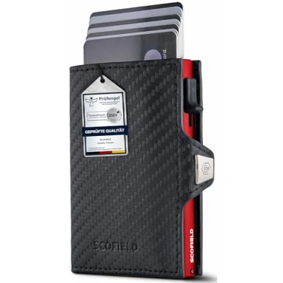 Abbildung von SF SCOFIELD Duality Classic Premium Slim Wallet Kartenetui 9 10 Karten Geldbeutel Herren Portemonnaie RFID Schutz Kreditkartenetui Smart Wallets for Men Geldbörse