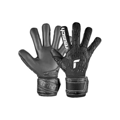 Abbildung von Reusch Attrakt Freegel Infinity Finger Support Torwarthandschuhe für Erwachsene mit Evolution Negative Cut und Fingerschutz, optimal Kunstrasen, 10, Schwarz