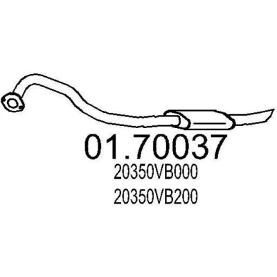 Abbildung von MTS 01.70037 Abgasrohr 1295 hinten für Endschalldämpfer NISSAN: Patrol GR 5 SUV