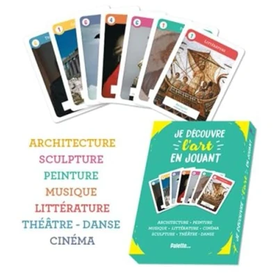 Abbildung von Je découvre l&#039;art en jouant: Architecture Peinture Musique Littérature Cinéma Sculpture Théâtre
