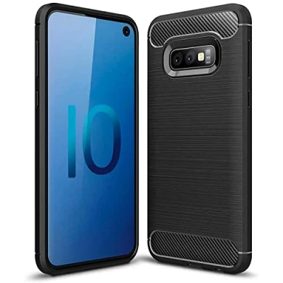 Abbildung von Verco Schutzhülle für Samsung Galaxy S10e, robuste weiche Handyhülle S10e Hülle Silikon Case Schwarz