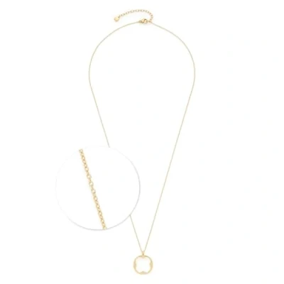 Abbildung von JEWELS BY LEONARDO Halskette Campagnola, mittellange Kette aus goldfarbenem Edelstahl, kleeblattförmiger Anhänger mit Zirkonia Steinchen, 60 65 cm Länge, Schmuck Geschenk, 024461