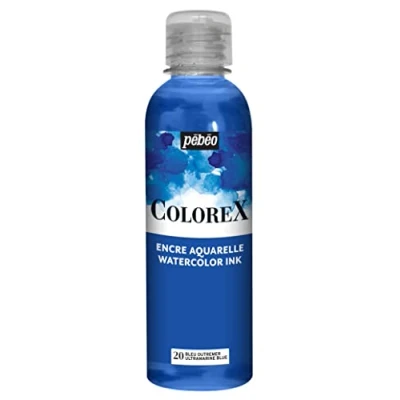 Abbildung von Pébéo Colorex Tinte 250 ML Ultramarinblau Aquarell mit samtigem Finish Zeichentusche Multi Tool Alle Medien