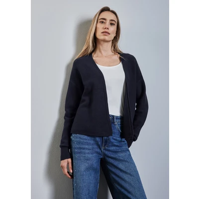 Abbildung von Street One Offener Struktur Strickjacke, Damen, Größe: 34, Blau