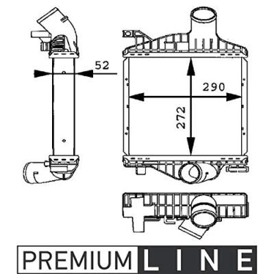Abbildung von MAHLE ORIGINAL CI 88 000P Ladeluftkühler MERCEDES BENZ: V Klasse, Vito Bus