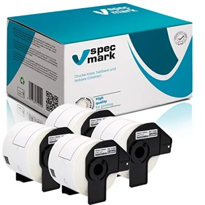 Abbildung von specmark 4 Rollen Einzeletiketten kompatibel mit Brother DK 11202 62mm x 100mm 300 Stück Etiketten für allen QL Etikettendruckern 570 700 800