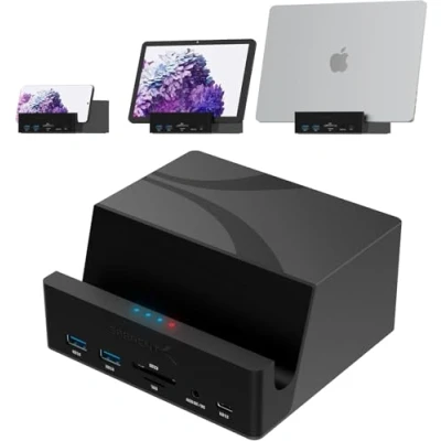 Abbildung von SABRENT USB C Universal Laptop Docking Station, Dual Monitor Displaylink Dock für Laptops, Ultrabooks, Chromebooks, MacBooks, iPads, Tablets &amp; Smartphones (DS UICA)