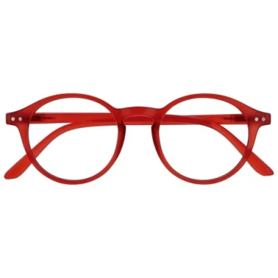 Abbildung von OPULIZE REY Lesebrille Runder Retro Rahmen Mattrot Herren Damen Federscharniere R56 Z +3.50