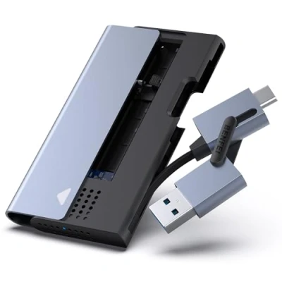 Abbildung von BENFEI M.2 NVME SATA SSD Gehäuse, 10 Gbit/s USB Typ C/Typ A zu PCI E M Key/(B+M) Key Solid State Laufwerksgehäuse, unterstützt UASP Trim für NVME/SATA SSDs 2242/2260 /2280