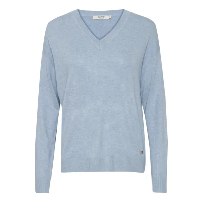 Abbildung von Oxmo Oxhelle Strickpullover, Damen, Größe: Large, Blue bell melange