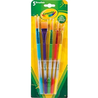Abbildung von Crayola 5 Pinsel in verschiedenen Größen, weiche Borsten, für jedes kreative Projekt, Schule und Freizeit, 3007