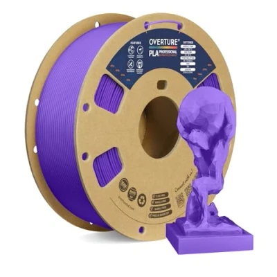 Abbildung von OVERTURE PLA Plus (PLA+) Filament 1,75 mm, professionelle Festigkeit, 1kg (2,2 lbs), Maßgenauigkeit +/ 0,02 für 3D Drucker (Lila)