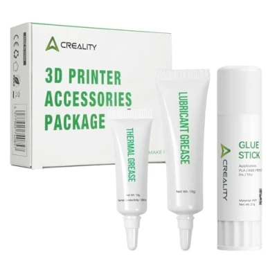 Abbildung von Creality Official 3D Druckzubehör Pack mit Klebstock, Wärmefett, Schmiermittelfett in einem Paket
