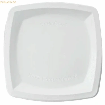 Abbildung von 10 x NatureStar Einweg Teller Zuckerrohrfaser quadratisch 26x26cm VE=5