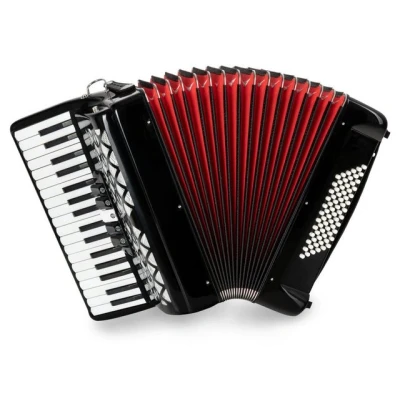 Abbildung von Classic Cantabile Piano Akkordeon &quot;Secondo V&quot; 72 Bass Tastenakkordeon 3 chörig 34 Diskanttasten, mit Riemen &amp; Rucksack Tasche