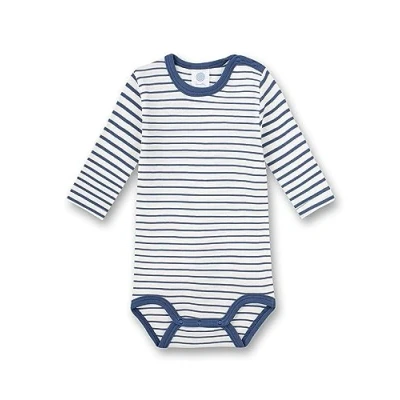 Abbildung von Sanetta Body Langarm Blau Ringel Hochwertiger und nachhaltiger für Jungen aus Bio Baumwolle. Baby 056