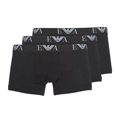 Abbildung von Emporio Armani Herren Shorts 3er Pack Trunks, Pants, Unterwäsche, Stretch Cotton Panties, Herren, Größe: Large, Nero