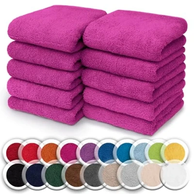 Abbildung von NatureMark Seiftuch Frottier Seiftücher 10er Pack 30x30cm, 100% Baumwolle, (10 St), Waschlappen Seiflappen 30 x cm, Pink
