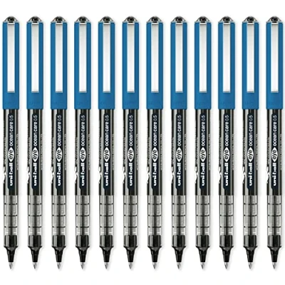 Abbildung von uni ball Eye Ocean Care UB 150ROP Tintenroller, Schwarz, Mikro 0,5 mm Kugelschreiberspitze für super glattes Schreiben, Zeichnen, Kunst, Basteln und Ausmalen. Farbechte wasserfeste Flüssigtinte