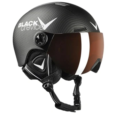 Abbildung von Black Crevice Kinder Visierhelm Leogang, schwarz Carbon matt/weiß, 48 52 cm…
