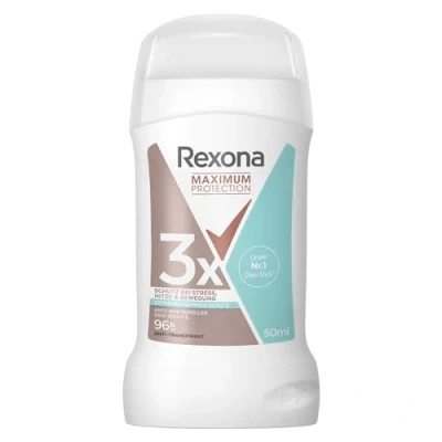 Abbildung von Rexona Women Maximum Protection Anti Transpirant Stick Antibakterieller Deo Schutz Deodorant mit 96 Stunden gegen starkes Schwitzen und Geruch 3x bei Stress, Hitze &amp; Bewegung 50 ml