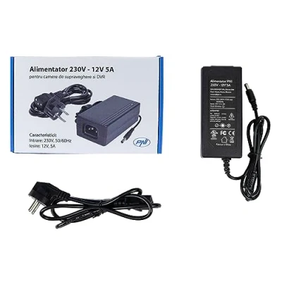 Abbildung von Netzteil 230V 12V 5A für Überwachungskameras und DVR/NVR Überwachungssysteme