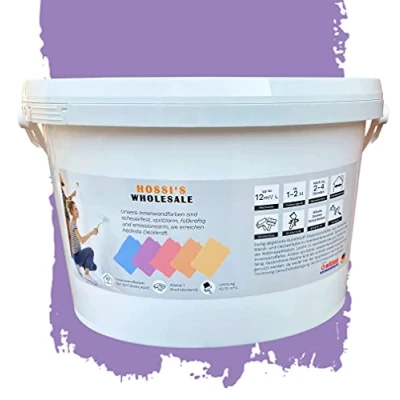 Abbildung von Hossi&#039;s Wholesale Vollton und Abtönfarbe Colourcourage Wandfarbe 2,5L Lavande Provence Lila Violett Innen Decke