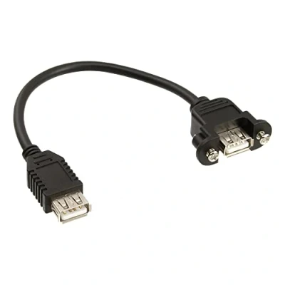 Abbildung von InLine 33441D USB 2.0 Adapterkabel, Buchse A auf Einbaubuchse A, 0,2m
