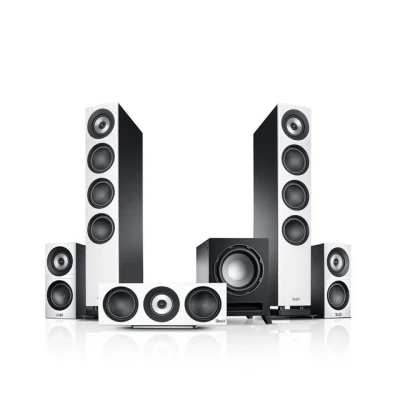 Abbildung von Teufel Definion 3 Surround 5.1 Set High End Heimkino Lautsprecher mit Mächtiger Subwoofer, Präziser Wiedergabe, Sound, Musik, Filmton, Kinoatmosphäre weiß/schwarz