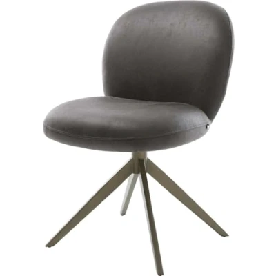 Abbildung von Drehstuhl Nube Flex Mikrofaser Anthrazit Vintage Kreuzgestell breit Effektfinish Titan 360 drehbar Wippfunktion Taschenfederkern