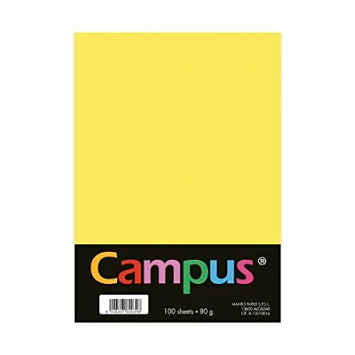 Abbildung von Plus Office Buntpapier, A4, 80 g/m², 210 x 297 mm, A4 Papier, weich, ideal für Buchbinden, Büro, Zeichnen und Basteln, Gelb
