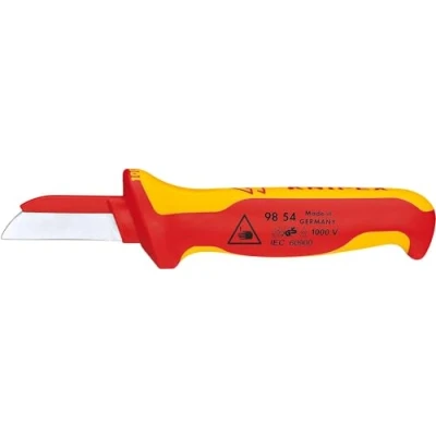 Abbildung von KNIPEX Kabelmesser isolierender Mehrkomponenten Griff, VDE geprüft 190 mm 98 54