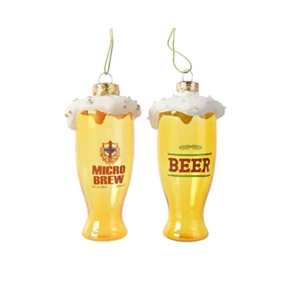 Abbildung von Decoris season decorations Christbaumschmuck, Christbaumschmuck Glas Bierglas 13cm, 1 Stück sortiert Orange