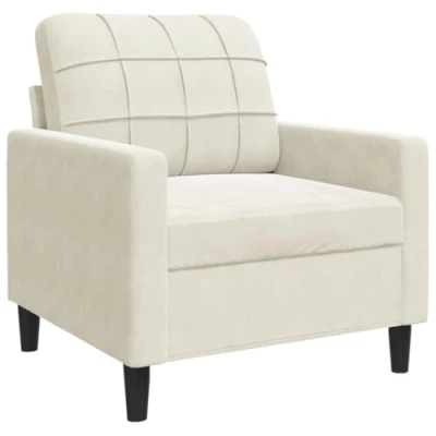 Abbildung von vidaXL Sessel, Relaxsessel Sofa für Wohnzimmer, Loungesessel Polstersessel Metallgestell, Fernsehsessel Ruhesessel Clubsessel, Creme Samt