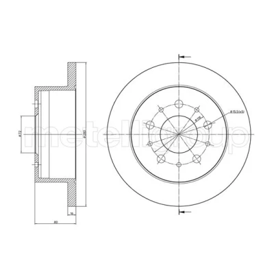 Abbildung von METELLI 23 0952C Bremsscheibe 280,0 16,0 5 72,0 voll lackiert FIAT: Ducato III Kastenwagen, Pritsche / Fahrgestell, Bus