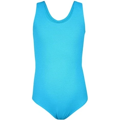 Abbildung von Aquarti Mädchen Badeanzug mit Ringerrücken Sport Mädchen, Chlorresistent, Farbe: Jacquard Punkte Türkis, Größe: 134
