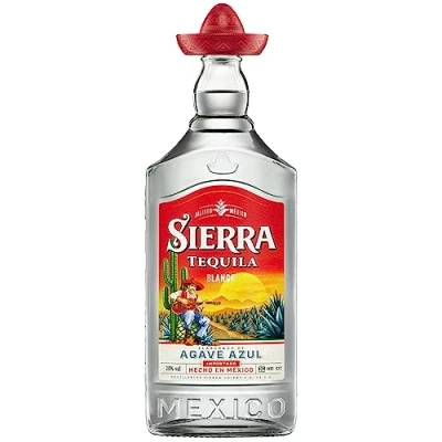 Abbildung von Sierra Tequila Blanco (1 x 1000 ml) das Original mit dem roten Sombrero aus Mexico fruchtig, frischen Aromen ideal als Shot Salz &amp; Zitrone 38 % Alk.