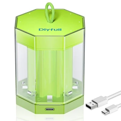 Abbildung von Dlyfull Ladegerät Batterien AAA AA, 8 Fach Akku für NI MH/NI CD Mignon AA und Micro mit LED Anzeige, 5V/2A USB C Schnell Batterieladegerät Wiederaufladbaren (Grün)