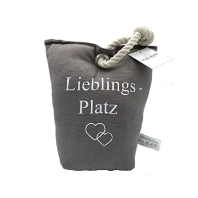 Abbildung von LB H&amp;F Lilienburg Türfeststeller Türstopper Türdämpfer Fensterstopper Grau Herz (schwer Stoff Sack Vintage (Lieblingsplatz), Lieblingsplatz