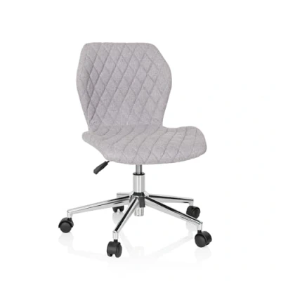 Abbildung von hjh OFFICE 670951 Kinder und Jugendstuhl Joy II Stoff Hellgrau Schreibtischsessel mit Rollen, mitwachsend