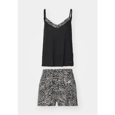 Abbildung von Lascana LAS Dotline Shorty Nachtwäsche Set, Damen, Größe: 32/34, Black/cream