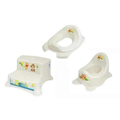 Abbildung von KiNDERWELT Töpfchen Set für Kleinkinder, Topf, WC Aufsatz, Hocker (3er mit 2 stufigem Hocker)
