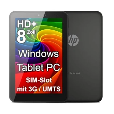Abbildung von HP Pro 408 G1 8 Zoll HD MultiTouch Display Windows Tablet PC Intel QuadCore Prozessor WLAN, Bluetooth 【 32 GB Speicher 】 mit SIM Karten Steckplatz für Internet schwarz (Generalüberholt)